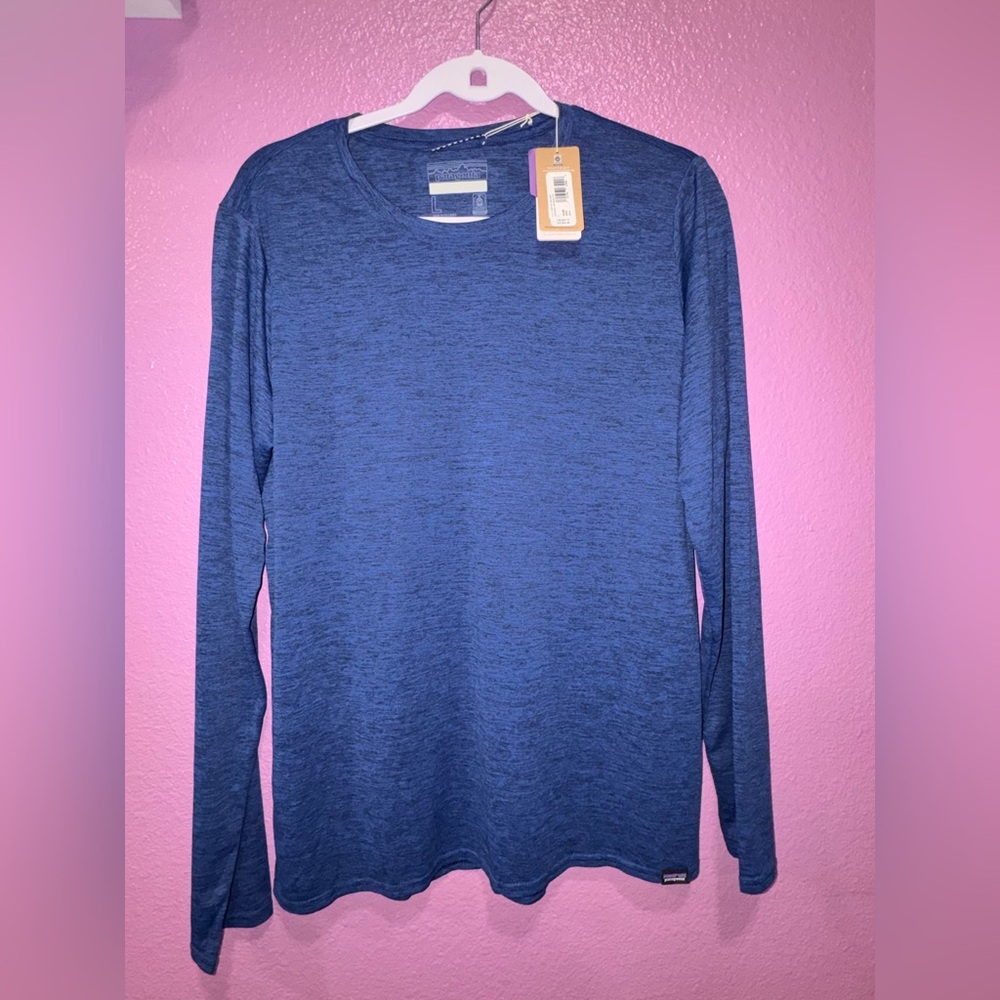 Patagonia Blue Heather Crewneck Long Sleeve